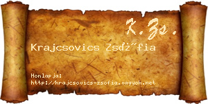 Krajcsovics Zsófia névjegykártya